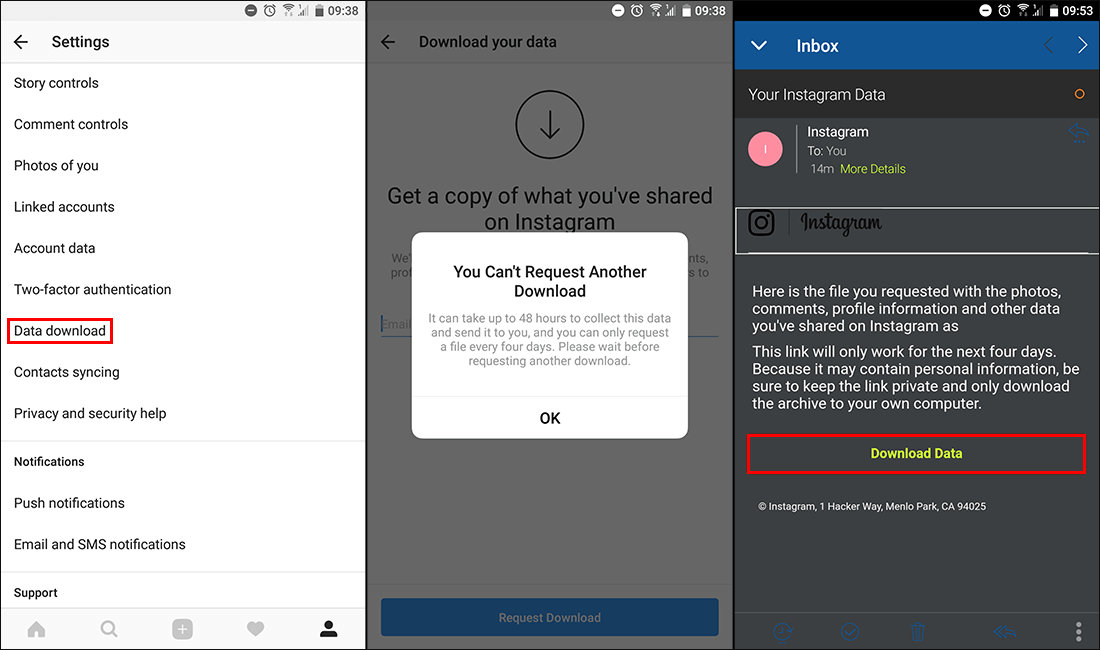 How to Download a Copy of Your Instagram Profile. (Download Instagram Data)